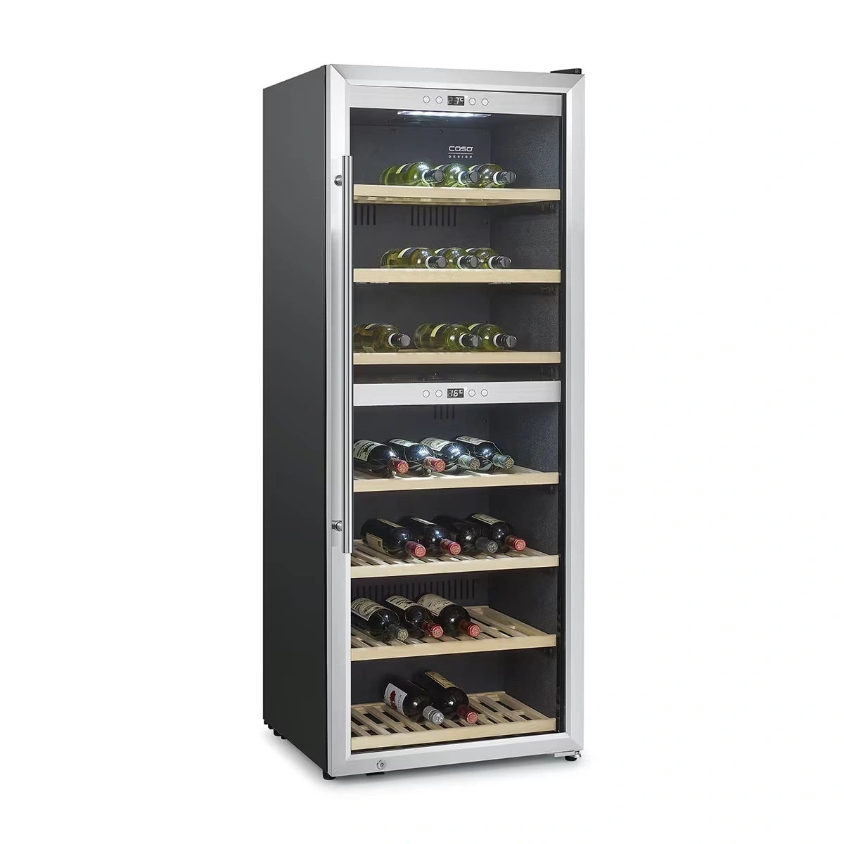 CASO WineComfort 1260 Smart Design Weinkühlschrank, für bis zu 126 Flaschen, 2 Temperaturzonen