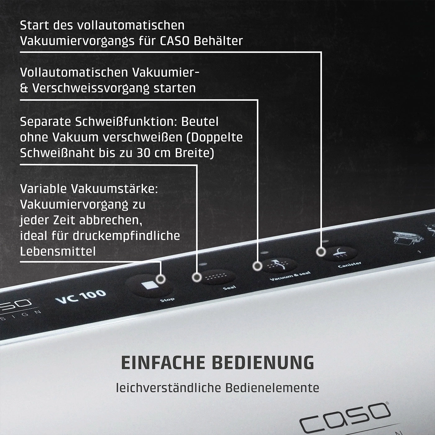 Scelleuse sous vide avec commandes et fonctions simples