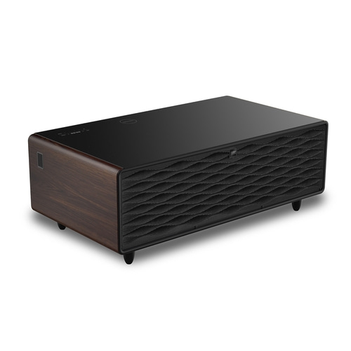 CASO Sound & Cool Wood Lounge table with refrigerator compartments, soundbar & charging options