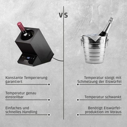 CASO WineCase One Black Rafraîchisseur à vin design pour une bouteille