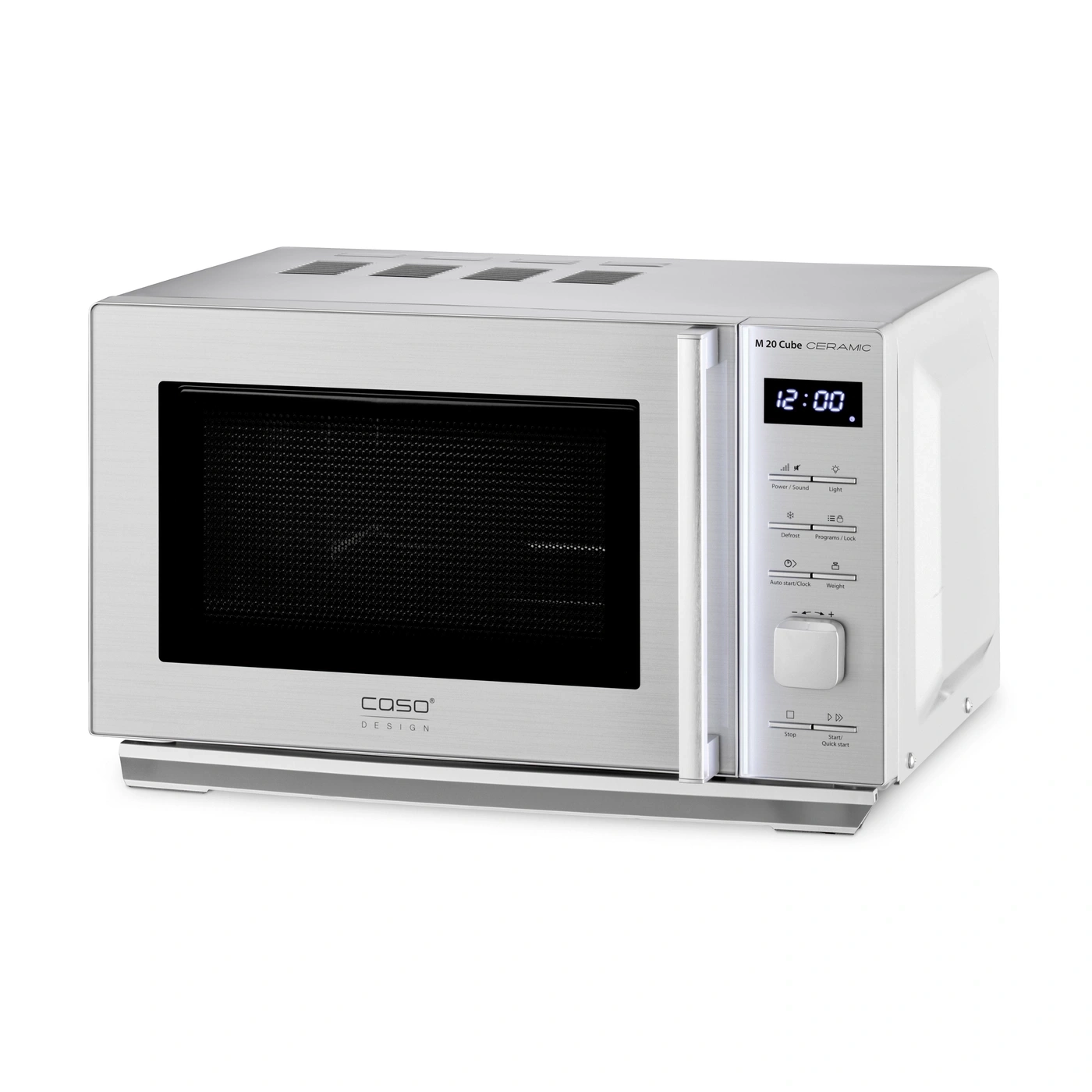 Mikrowelle, silber, M 20 Cube CERAMIC, Bedienfeld, Anzeige, Kochen, Küche, Design, Caso