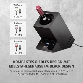 CASO WineCase One Black Rafraîchisseur à vin design pour une bouteille