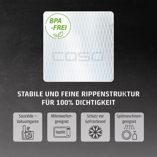 CASO Professional stand-up bag set, 25 pcs Structured bag for vacuum sealing