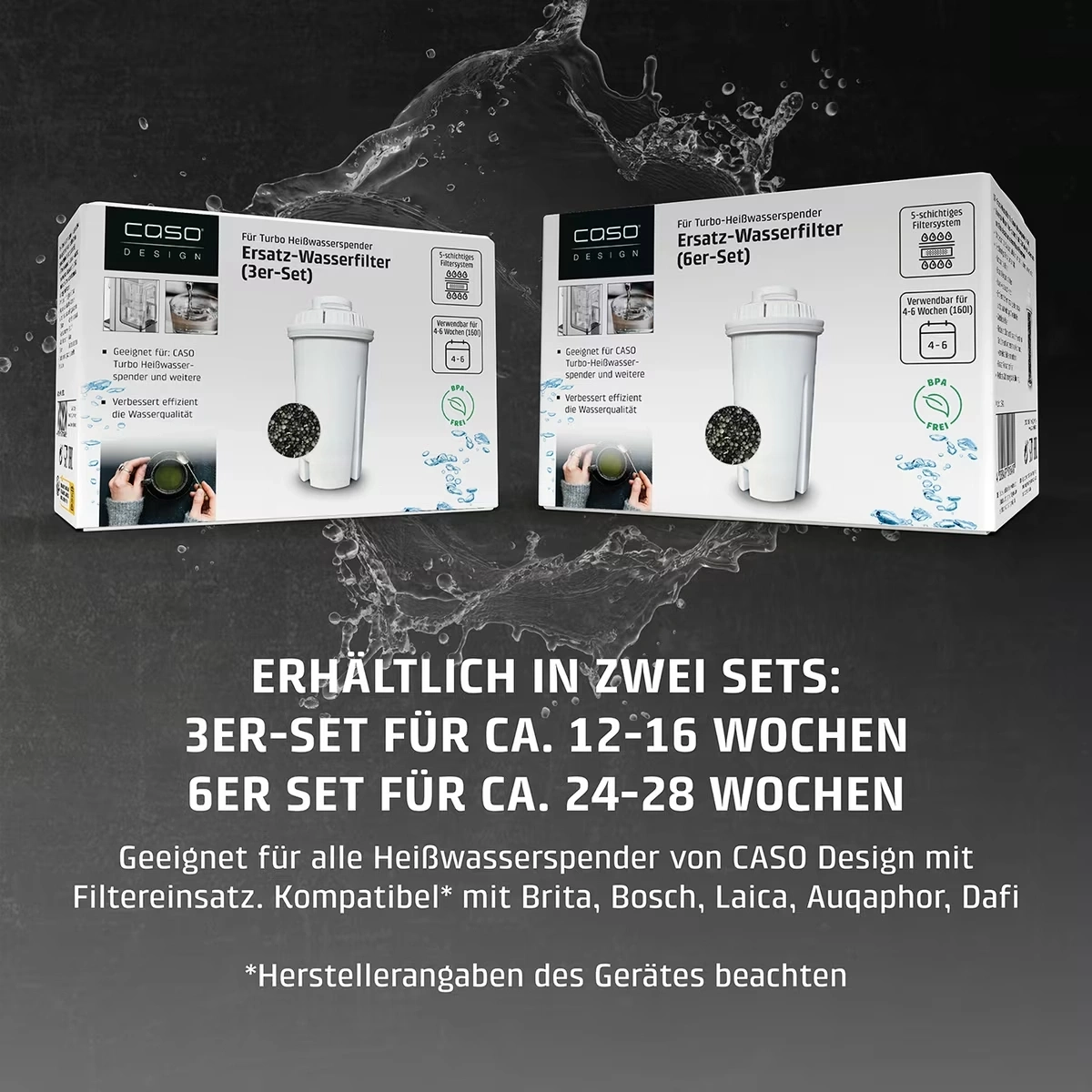 Filtre à eau de rechange (set de 6) Pour distributeur d’eau chaude turbo