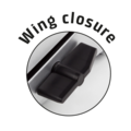 Wing closure, black, detail shot, close-up, technology, device, closed, handle, lever