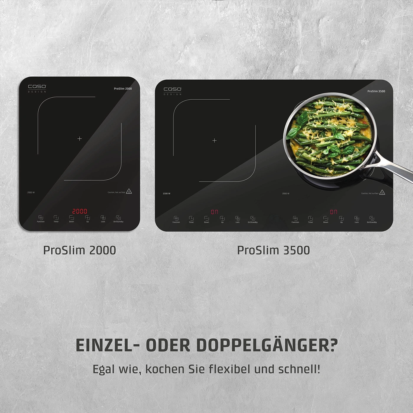 Plaques à induction avec différentes fonctions et niveaux de puissance