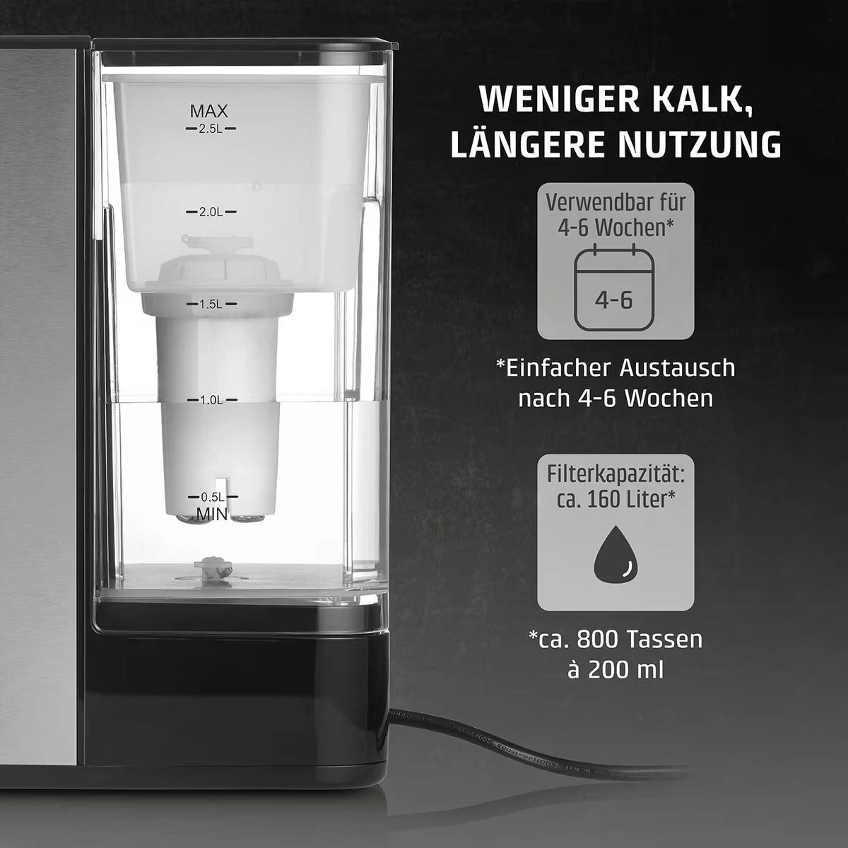 Filtre à eau de rechange (set de 6) Pour distributeur d’eau chaude turbo