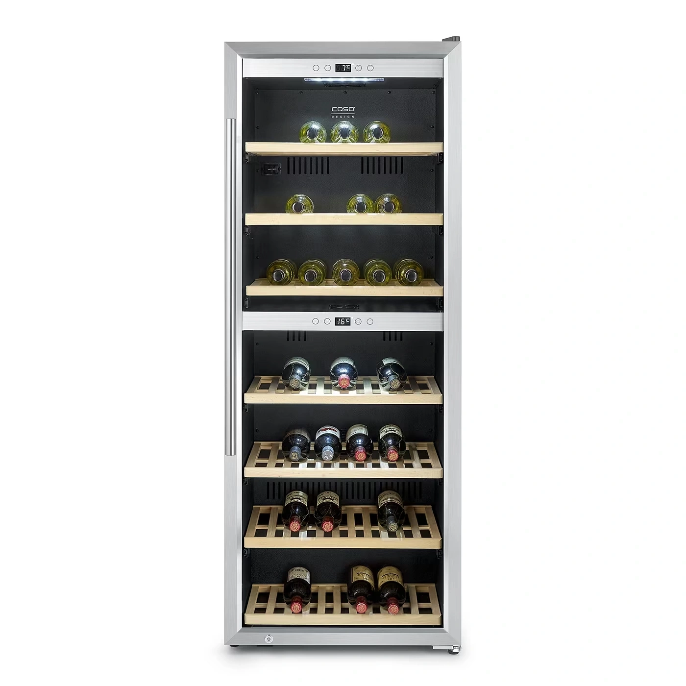 CASO WineComfort 1260 Smart Design Weinkühlschrank, für bis zu 126 Flaschen, 2 Temperaturzonen