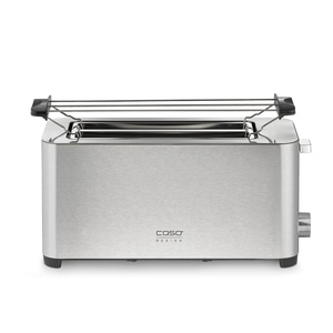 Silberner Toaster mit Aufsatz, Marke Caso Design, für Brot