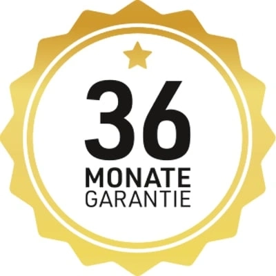 Goldenes Siegel mit der Aufschrift 36 Monate Garantie