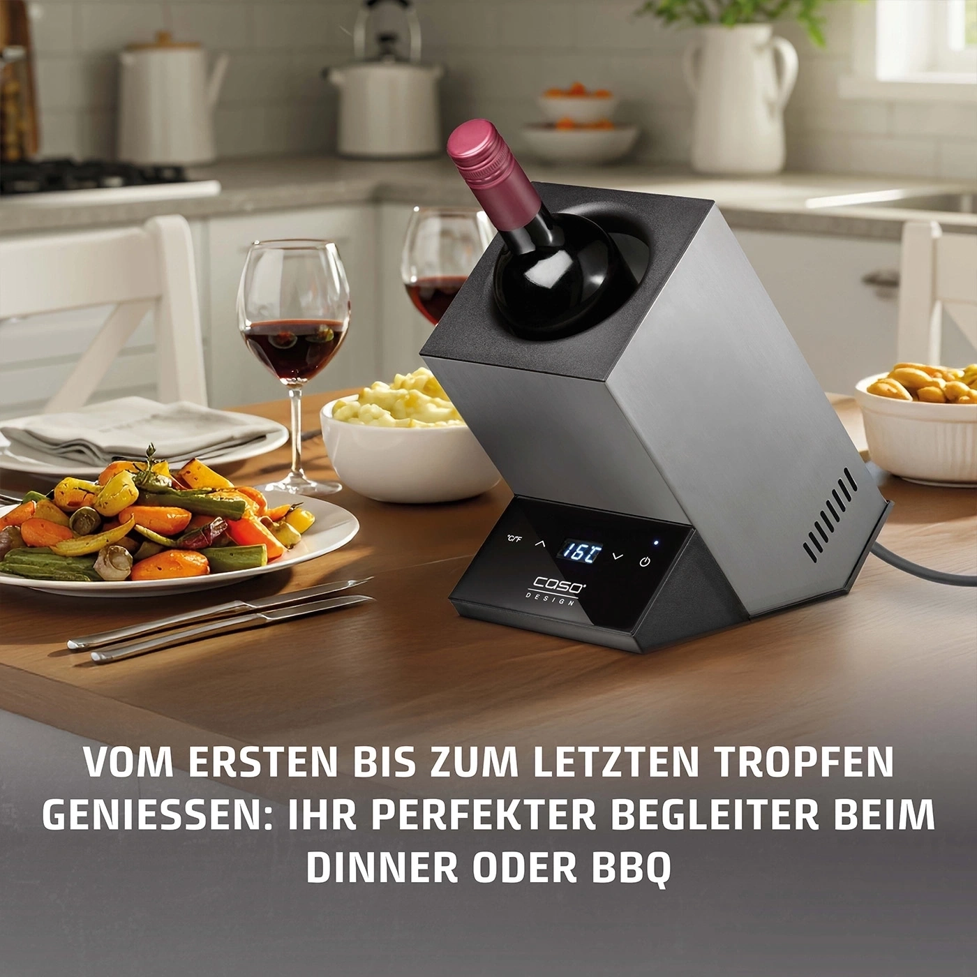 CASO Winecase One Inox Design Weinkühler für eine Flasche