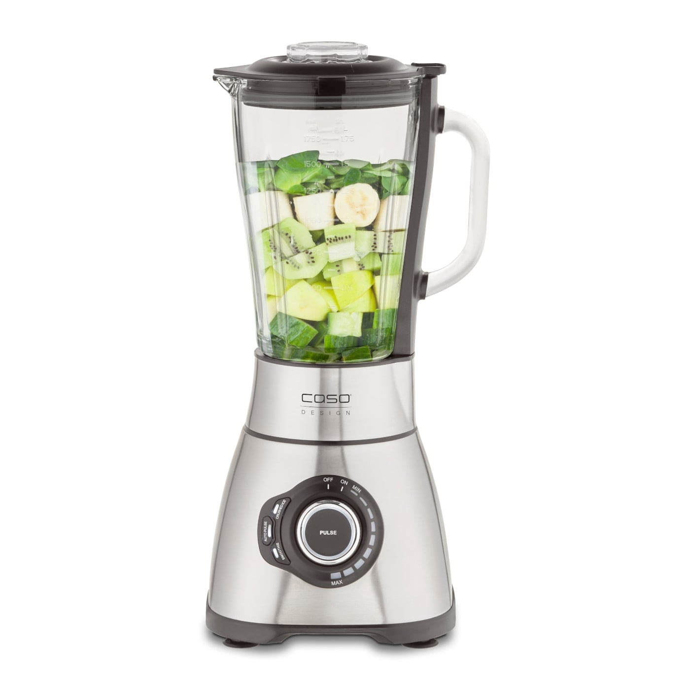 Mixer mit Obst und Gemüse, Edelstahl, Caso Design, Smoothie-Zubereitung