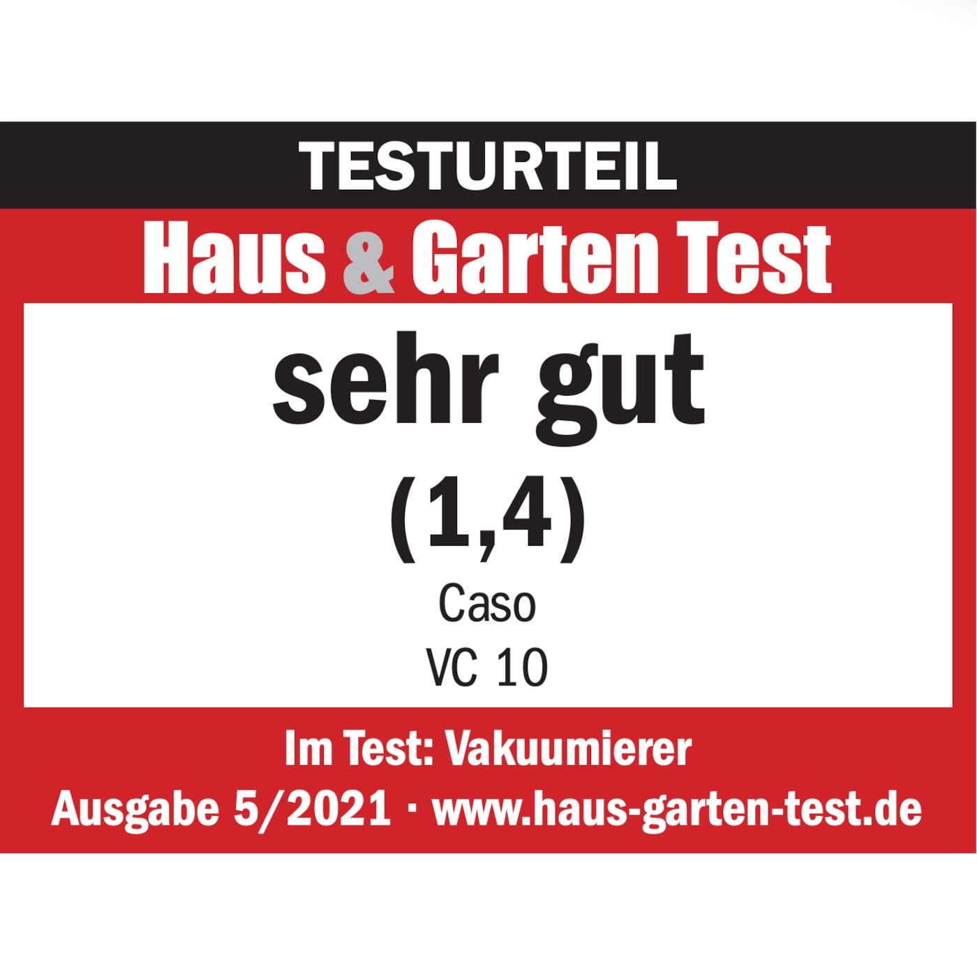 Testurteil Haus & Garten Test sehr gut (1,4) Caso VC 10 Vakuumierer 5/2021