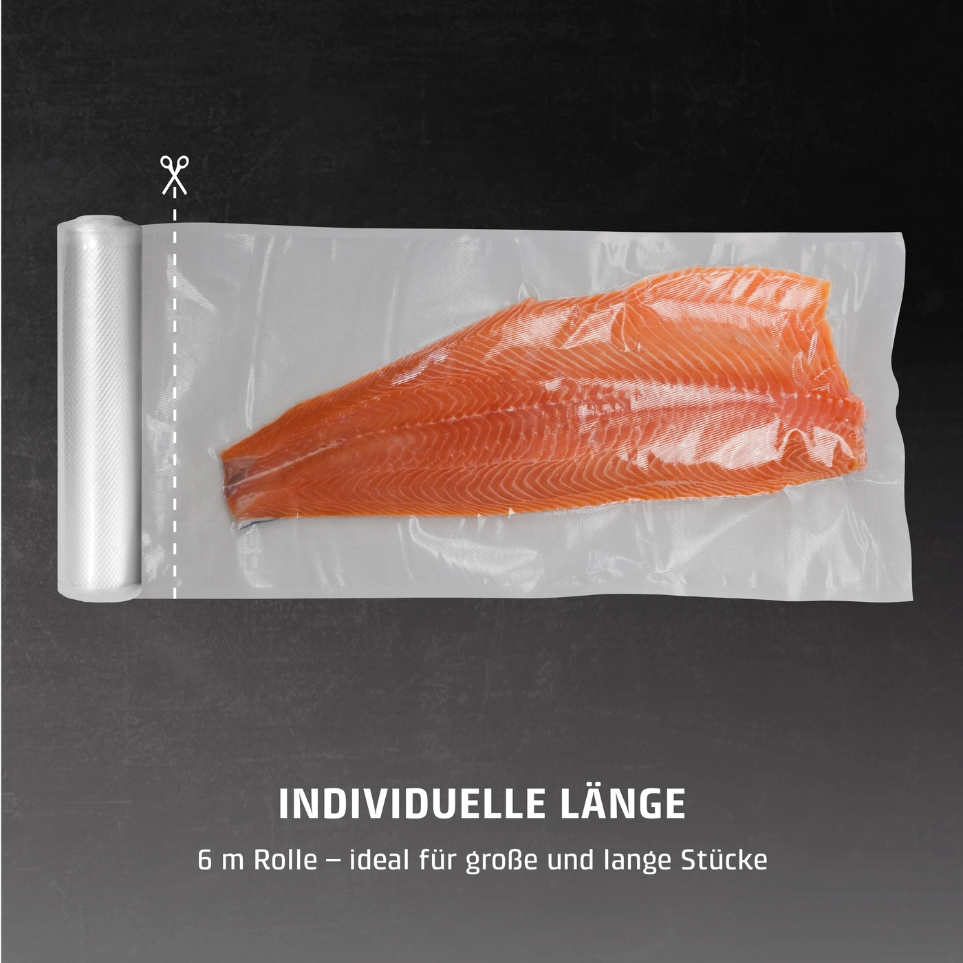 Saumon sous vide, rouleau de 6m pour grandes pièces, longueur individuelle