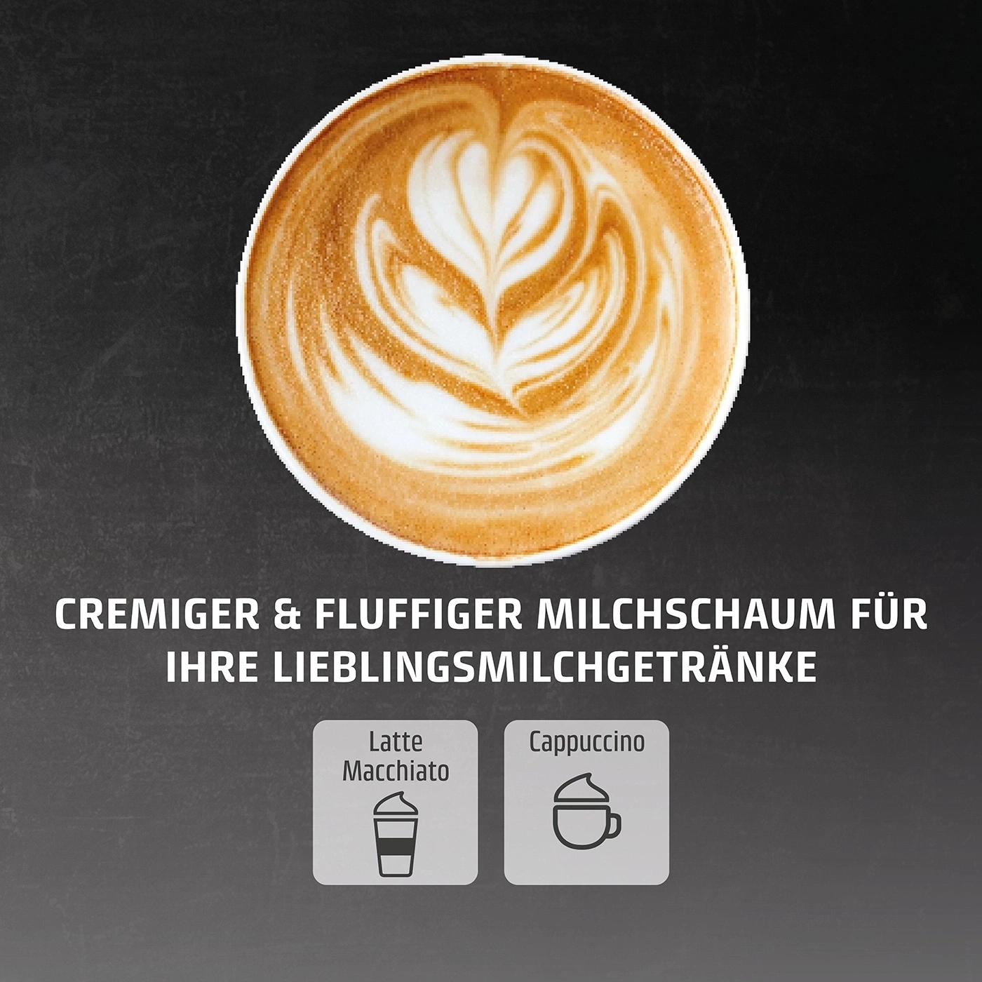 Coffee with milk foam, latte macchiato and cappuccino