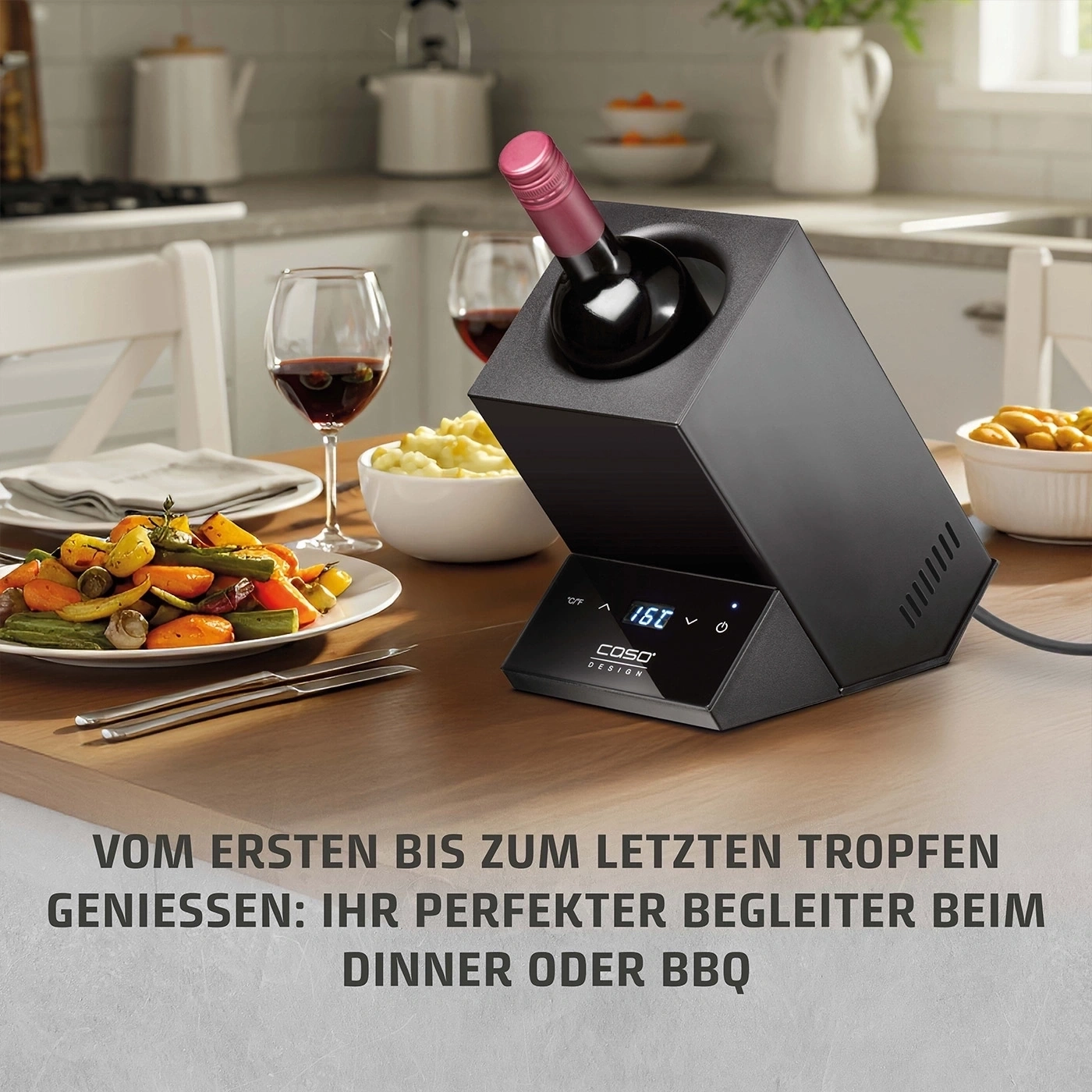 CASO WineCase One Black Design Weinkühler für eine Flasche
