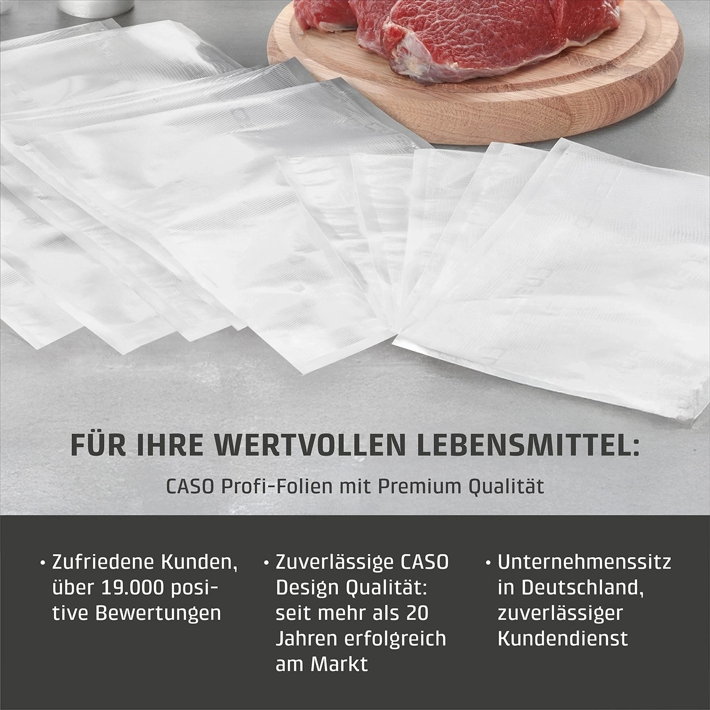 Sacs sous vide alimentaires fabriqués en Allemagne avec une qualité supérieure