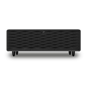 CASO Sound & Cool Wood Lounge table with refrigerator compartments, soundbar & charging options