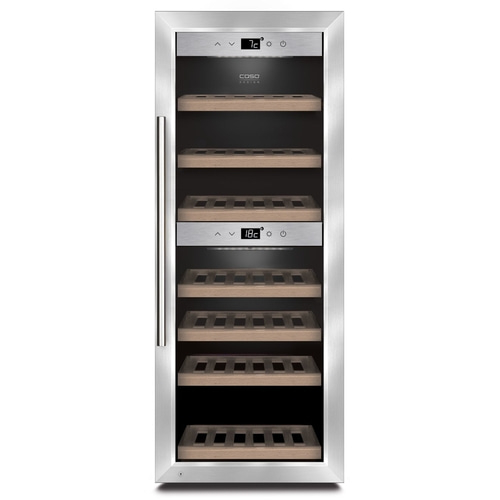 CASO WineComfort 38 Weinkühlschrank mit Kompressortechnik | Für bis zu 38 Flaschen | 2 Temperaturzonen