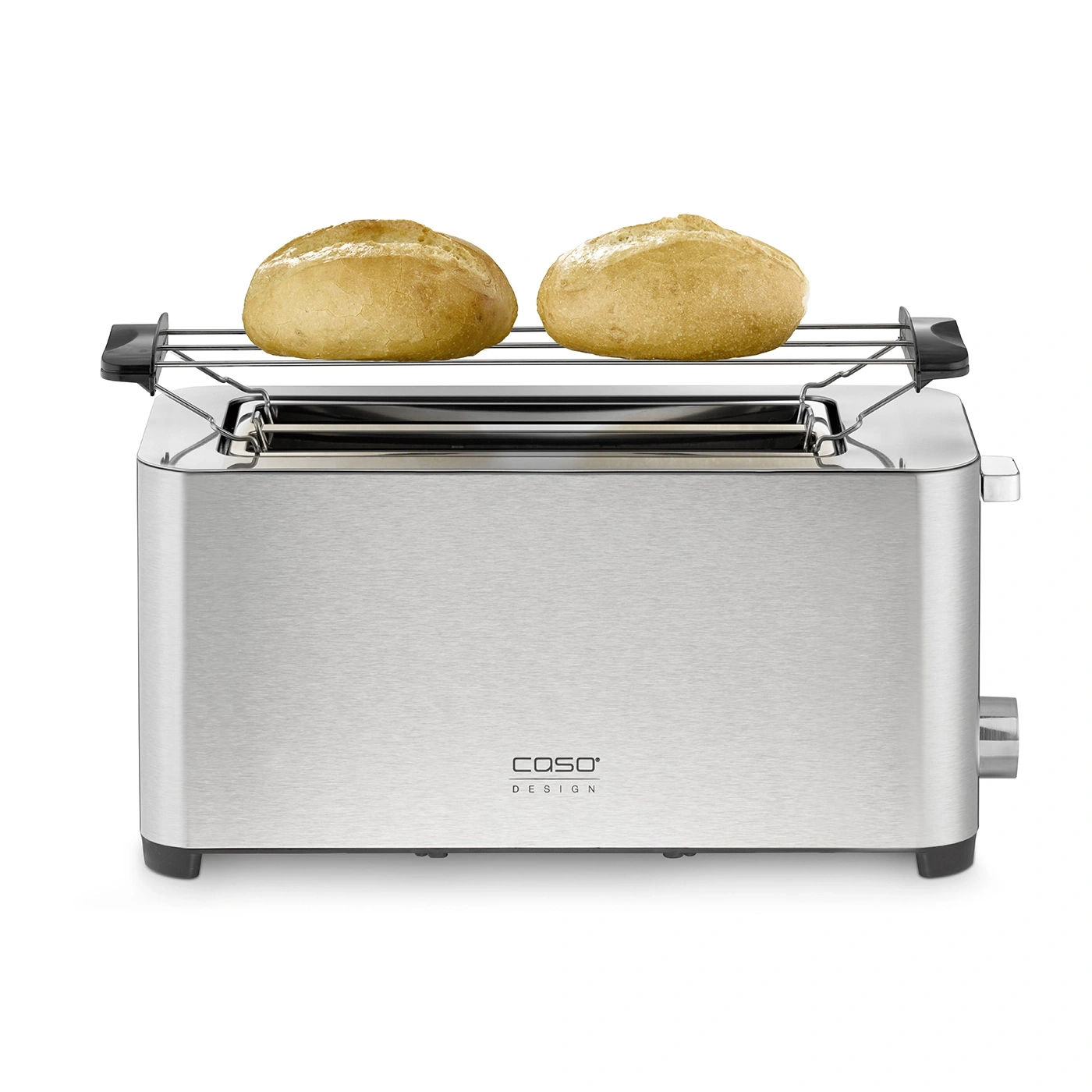 Toaster mit Brötchen, Edelstahl, Küche, Frühstück, Brot, Backen, Gerät, Essen, warm