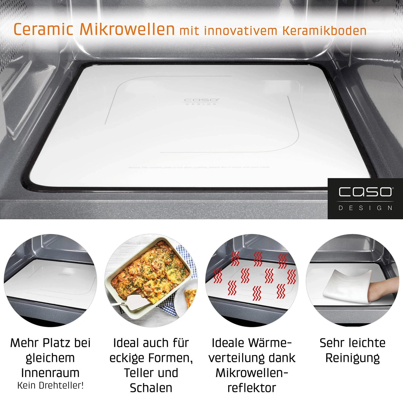 Mikrowelle mit innovativem Keramikboden und vier Vorteilen.