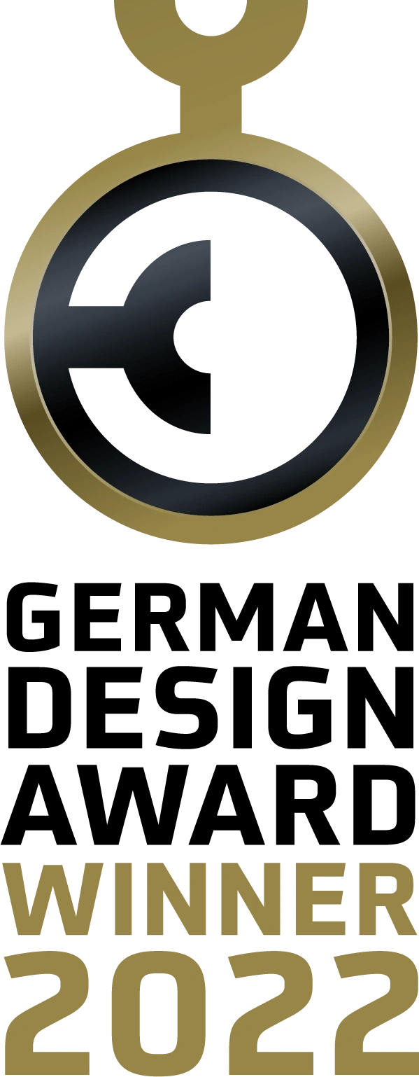 German Design Award Winner 2022 Auszeichnung, Logo, Gold, Schwarz, Design